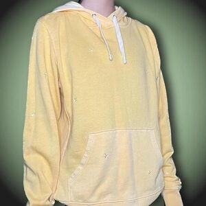 Yellow Hoodie with Star Embroidery